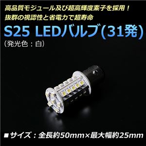 S25 LEDバルブ 31発 ダブル　汎用 白【メ】 商品画像