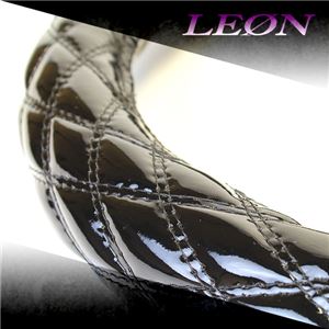[LEON レオン] ハンドルカバー エナメルブラック (ステアリングカバー)Sサイズ(外径約36～37cm)日本製 商品画像