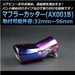 マフラーカッター [AX001B] トヨタ フィールダー 【カー用品 外装パーツ 吸気系パーツ ステンレス製 社外マフラー 角度可動式 虹色】