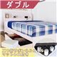 棚 コンセント 引き出し付きカントリー調ベッド ダブル 二つ折りボンネルコイルスプリングマットレス付 【ホワイト】 - 縮小画像1