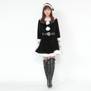 サンタ 大きいサイズ 黒 ブラック レディース <帽子&ベルト&手袋セット> 【Peach×Peach ラブリーサンタクロース ブラック(黒) ワンピース Lサイズ】 サンタコスプレ 大きめ サンタクロース サンタ 大きいサイズ 黒 ブラック レディース <帽子&ベルト&手袋セット> 【Peach×Peach ラブリーサンタクロース ブラック(黒) ワンピース Lサイズ】 サンタコスプレ 大きめ サンタクロース