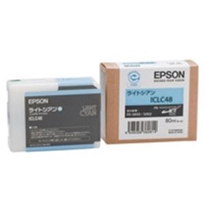 (業務用5セット) EPSON エプソン インクカートリッジ 純正 【ICLC48】 ライトシアン - 拡大画像