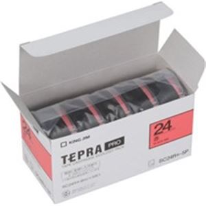 キングジム テプラ PROテープ/ラベルライター用テープ (幅：24mm) 5個入り カラーラベル(赤) SC24R-5P b04