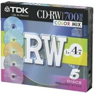 TDK CD-RW700MBカラーミックス5枚 CD-RW80X5CCS