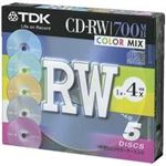 TDK CD-RW700MBカラーミックス5枚 CD-RW80X5CCS