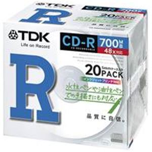 TDK CD-R700MB20枚入IJ対応 CD-R80PWX20A