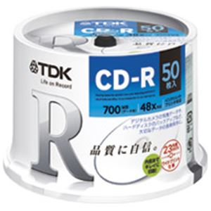 TDK CD-R 700MB IJ対応50枚 CD-R80PWDX50PE