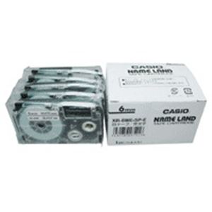 (業務用5セット) カシオ計算機(CASIO) テープ XR-6WE-5P-E 白に黒文字 6mm 5個 【×5セット】 - 拡大画像