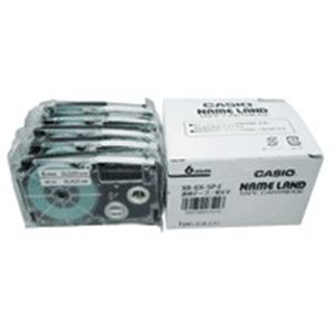 カシオ計算機(CASIO) テープ XR-6X-5P-E 透明に黒文字 6mm 5個 - 拡大画像