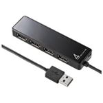 サンワサプライ USBHUB4ポート 面ファスナー付USB-HTV410BK