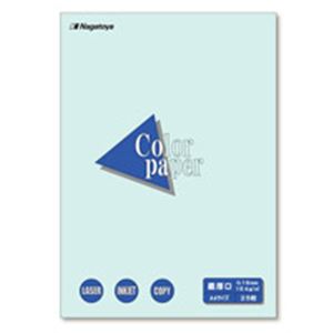 (業務用100セット) Nagatoya カラーペーパー/コピー用紙 【A4/最厚口 25枚】 両面印刷対応 水 商品画像