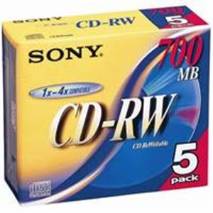 （業務用5セット）SONY ソニー CD-RW ＜700MB＞ 5CDRW700D 5枚 - 拡大画像