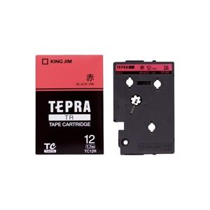 （業務用3セット）キングジム テプラTRテープ TC12R 赤に黒文字 12mm - 拡大画像