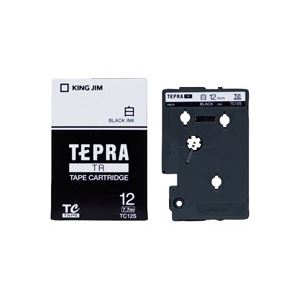 (業務用30セット) キングジム テプラTRテープ TC12S 白に黒文字 12mm - 拡大画像