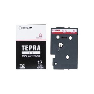 (業務用30セット) キングジム テプラTRテープ TC12SR 白に赤文字 12mm 商品画像