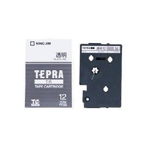 （業務用3セット）キングジム テプラTRテープ TT12K 透明に黒文字 12mm - 拡大画像