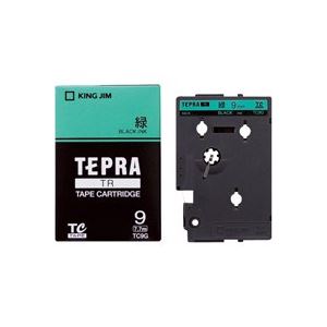 (業務用30セット) キングジム テプラTRテープ TC9G 緑に黒文字 9mm - 拡大画像