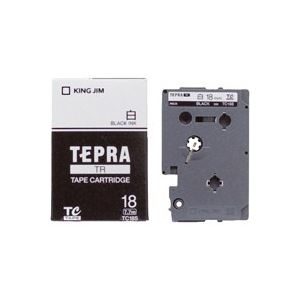 （業務用3セット）キングジム テプラTRテープ TC18S 白に黒文字 18mm - 拡大画像
