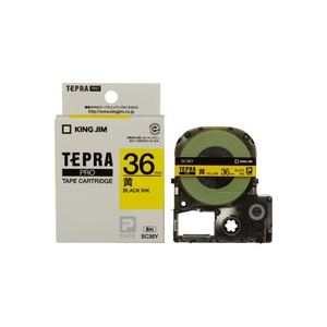 (業務用20セット) キングジム テプラPROテープ/ラベルライター用テープ (幅：36mm) SC36Y 黄に黒文字 b04