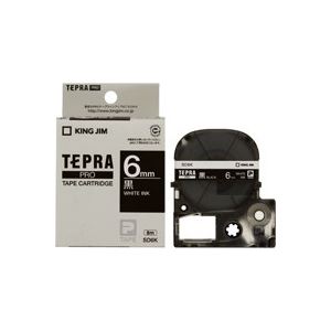 (業務用5セット) キングジム テプラPROテープ/ラベルライター用テープ (幅：6mm) SD6K 黒に白文字 b04