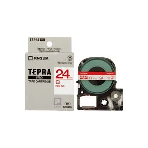 (業務用30セット) キングジム テプラPROテープ/ラベルライター用テープ 【幅：24mm】 SS24R 白に赤文字 - 拡大画像