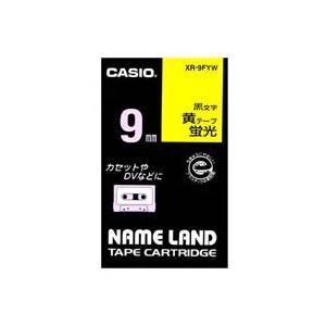（業務用5セット）カシオ CASIO 蛍光テープ XR-9FYW 黄に黒文字 9mm - 拡大画像