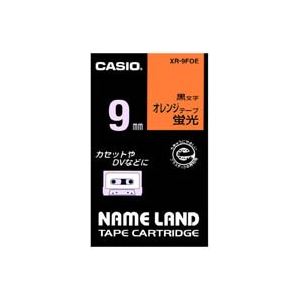 (業務用50セット) カシオ CASIO 蛍光テープ XR-9FOE 橙に黒文字 9mm 商品画像