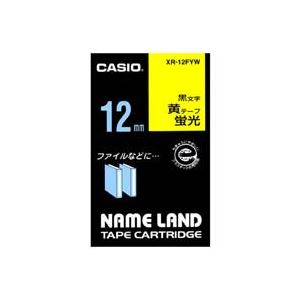 (業務用50セット) カシオ CASIO 蛍光テープ XR-12FYW 黄に黒文字 12mm 商品画像