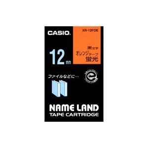 (業務用50セット) カシオ CASIO 蛍光テープ XR-12FOE 橙に黒文字 12mm 商品画像