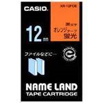 (業務用50セット) カシオ CASIO 蛍光テープ XR-12FOE 橙に黒文字 12mm  【×50セット】