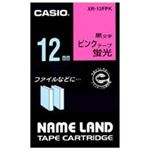 (業務用50セット) カシオ CASIO 蛍光テープ XR-12FPK 桃に黒文字 12mm  【×50セット】