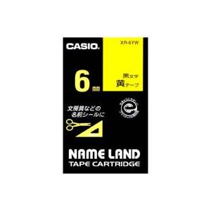 (業務用5セット) CASIO カシオ ネームランド用ラベルテープ 【幅：6mm】 XR-6YW 黄に黒文字 - 拡大画像
