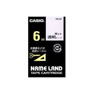(業務用50セット) カシオ CASIO 透明テープ XR-6X 透明に黒文字 6mm 商品画像