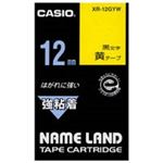 (業務用50セット) カシオ CASIO 強粘着テープ XR-12GYW 黄に黒文字 12mm  【×50セット】