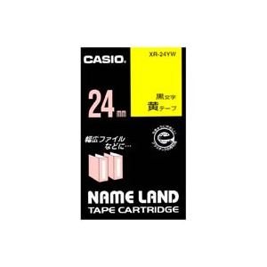 (業務用3セット) CASIO カシオ ネームランド用ラベルテープ 【幅：24mm】 XR-24YW 黄に黒文字 - 拡大画像