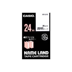 (業務用30セット) カシオ CASIO 透明テープ XR-24X 透明に黒文字 24mm 商品画像
