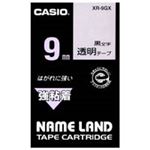 (業務用50セット) カシオ CASIO 強粘着テープ XR-9GX 透明に黒文字 9mm  【×50セット】