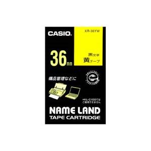 (業務用20セット) CASIO カシオ ネームランド用ラベルテープ (幅：36mm) XR-36YW 黄に黒文字 b04