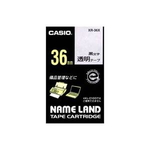 （業務用2セット）カシオ CASIO 透明テープ XR-36X 透明に黒文字 36mm - 拡大画像