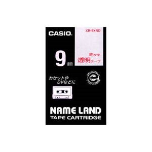 （業務用5セット）カシオ CASIO 透明テープ XR-9XRD 透明に赤文字 9mm - 拡大画像