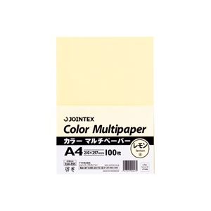 (業務用100セット) ジョインテックス カラーペーパー/コピー用紙 マルチタイプ 【A4】 100枚入り レモン A180J-6 ×100セット - 拡大画像