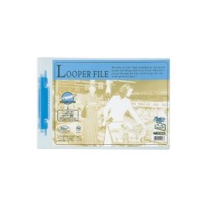 (業務用200セット) LIHITLAB ルーパーファイル/バインダー 【A4 ヨコ型】 F-3040 青 商品画像