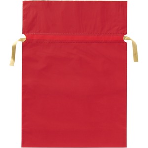 （業務用2セット）カクケイ 梨地リボン付き巾着袋 赤 L 20枚FK2402 - 拡大画像