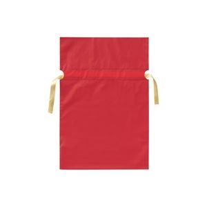 (業務用3セット)カクケイ 梨地リボン付き巾着袋 赤 M 20枚FK2403 商品画像