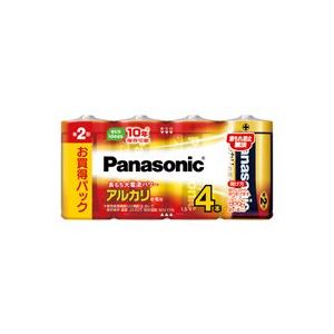 （まとめ）Panasonic パナソニック アルカリ乾電池 金 単2形(4本) LR14XJ/4SW (×6セット) b04