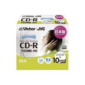 （まとめ買い）ビクターエンタテイメント CD-Rデータ用 700MB CD-R80PJ10 10枚 【×5セット】