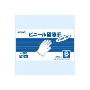 （まとめ買い）ショーワ ビニール極薄手パウダー付 Sサイズ 100枚入 【×6セット】