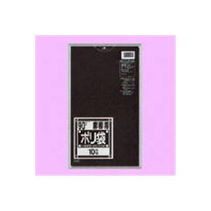 （業務用10セット）日本サニパック ポリゴミ袋 N-92 黒 90L 10枚 - 拡大画像