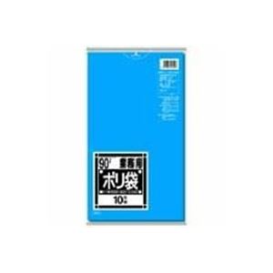 （業務用10セット）日本サニパック ポリゴミ袋 N-91 青 90L 10枚 - 拡大画像