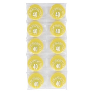 (業務用50セット) ミツヤ カラーマグネット MR-40 黄 40mm 10個 ×50セット 商品写真